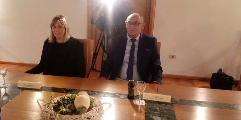 Patricija Nikolaus i Branko Rafajac na prijemu u Salonu Grada Rijeke (Foto: Josip Krmpti / HRT - Radio Rijeka)